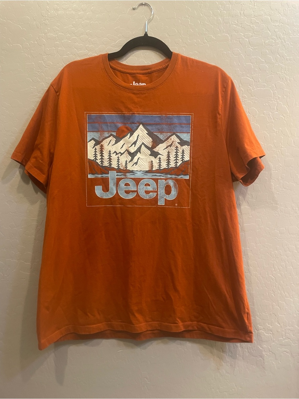 Jeep Orange Graphic Mountain T-Shirt